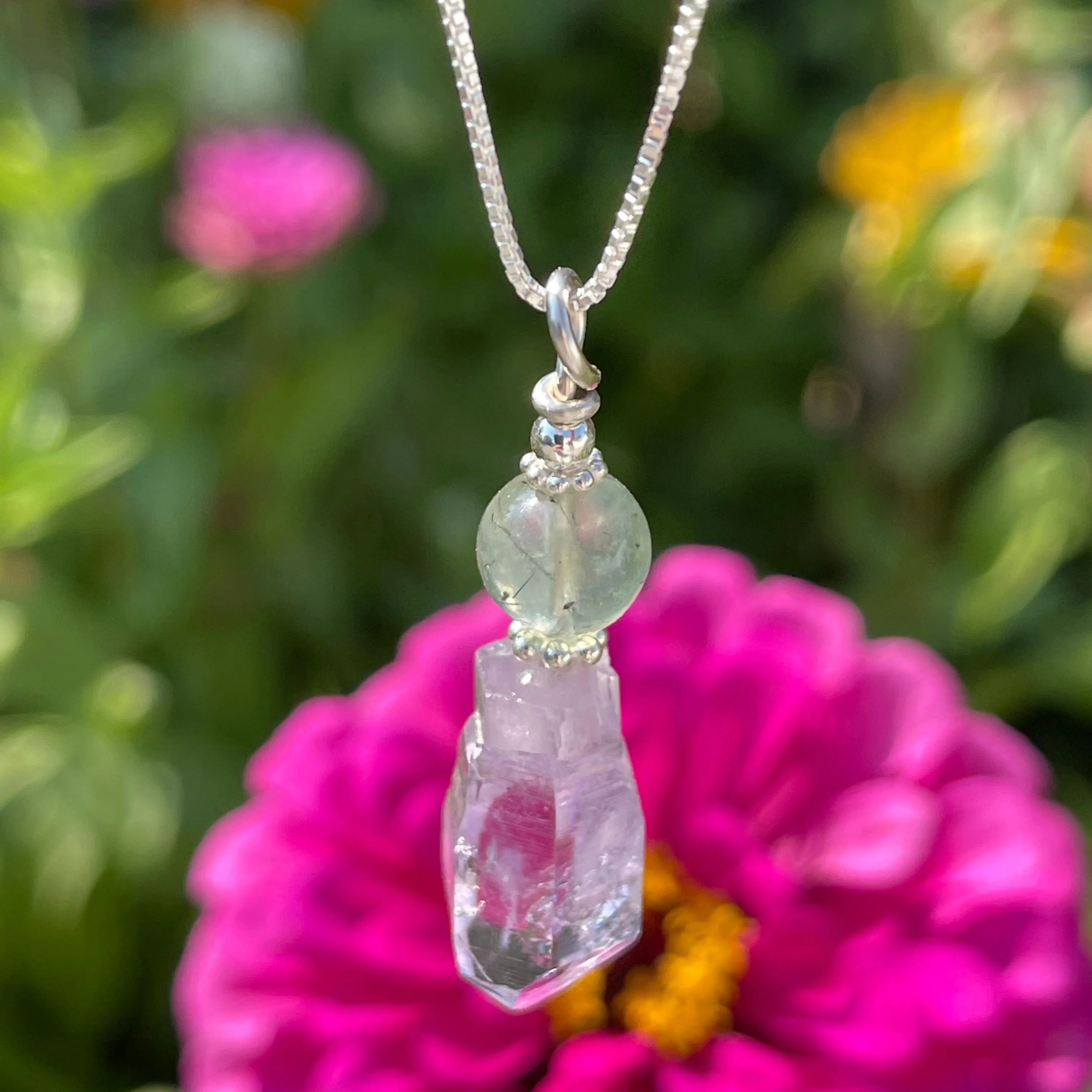 Amethyst Scepter and Prehnite Necklace