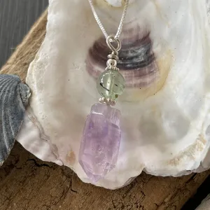Amethyst Scepter and Prehnite Necklace