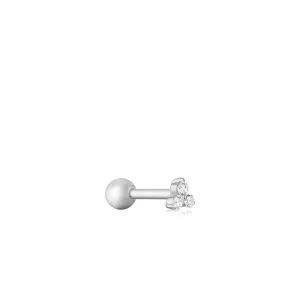 Ania Haie Silver Trio Sparkle Barbell Single Earring.