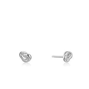 Ania Haie Sterling Silver Dainty Knot Stud Earrings