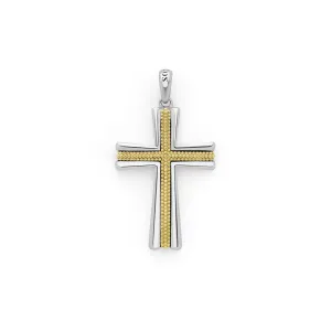 Anthem Two-Tone Superfine Beaded Cross Amulet