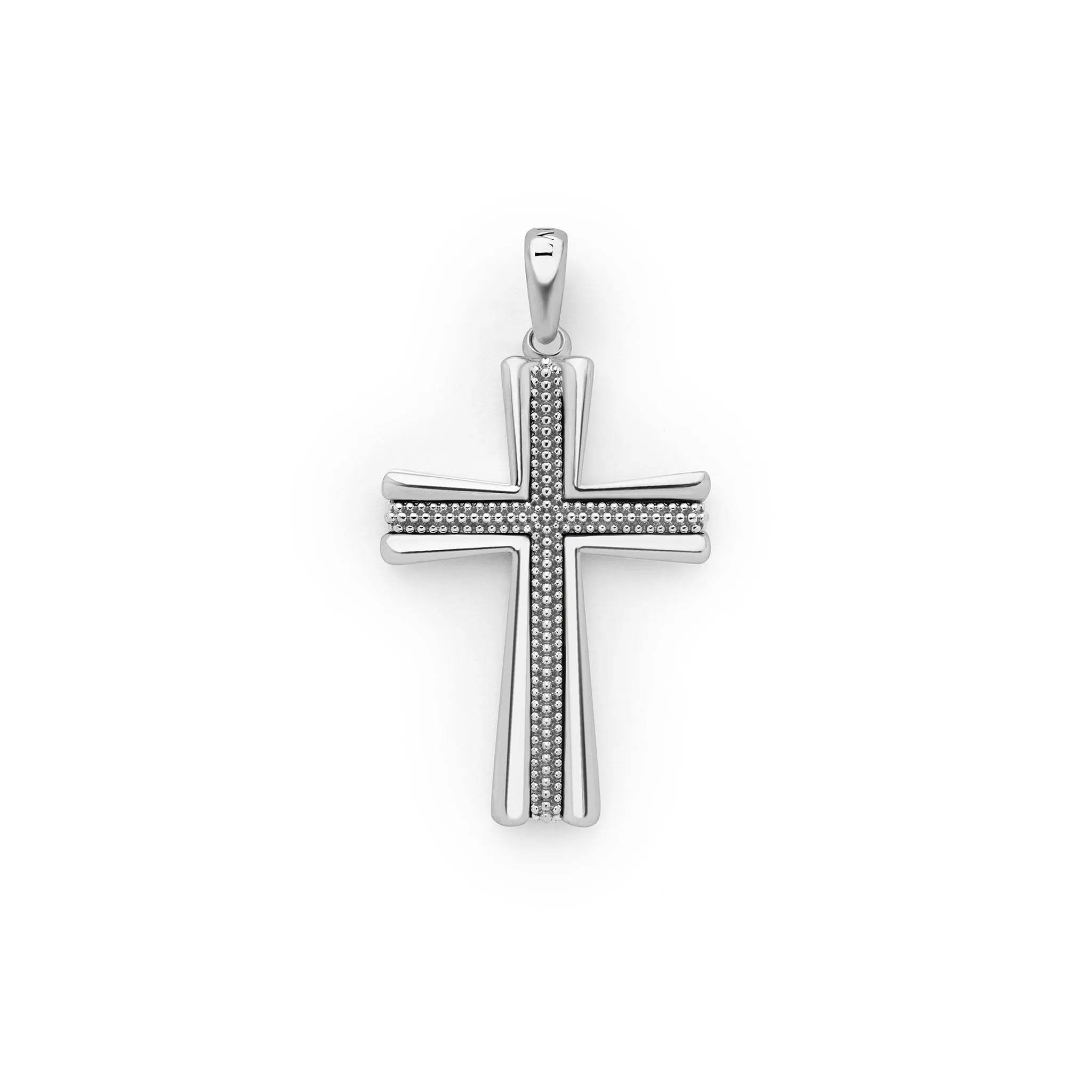 Anthem Two-Tone Superfine Beaded Cross Amulet