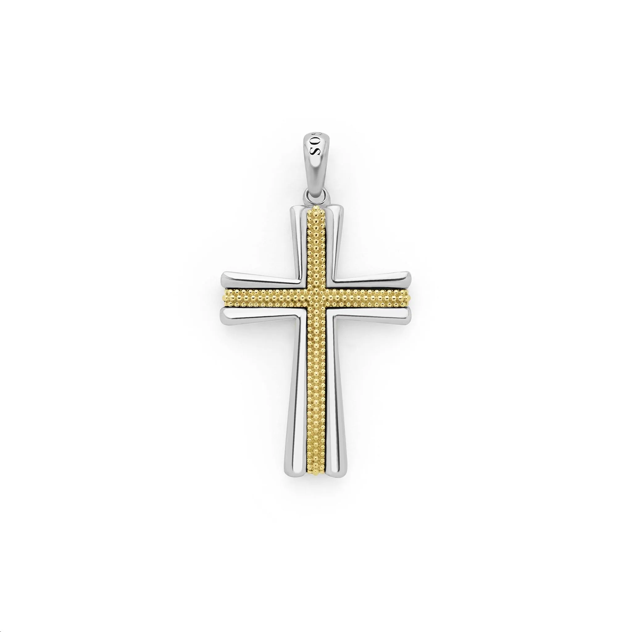 Anthem Two-Tone Superfine Beaded Cross Amulet