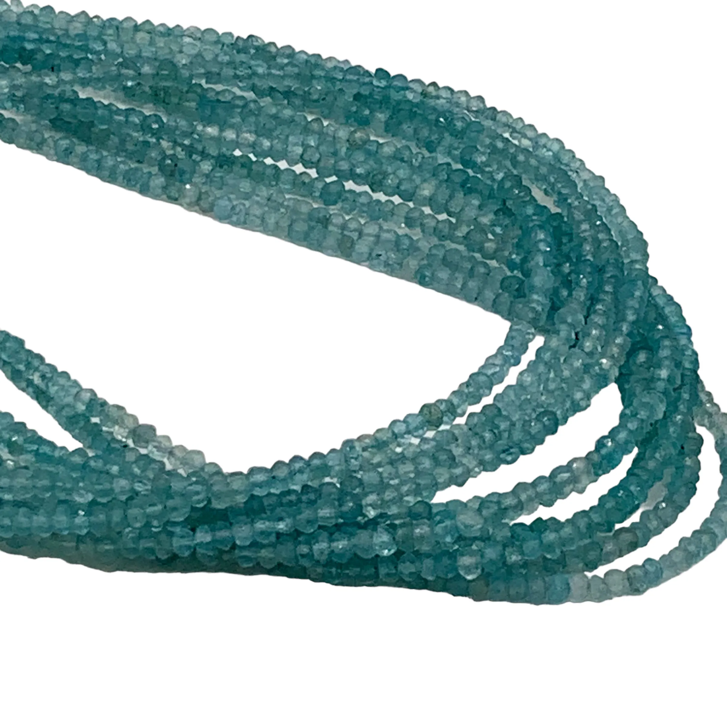 Aquamarine 3-4 mm Beaded Necklace