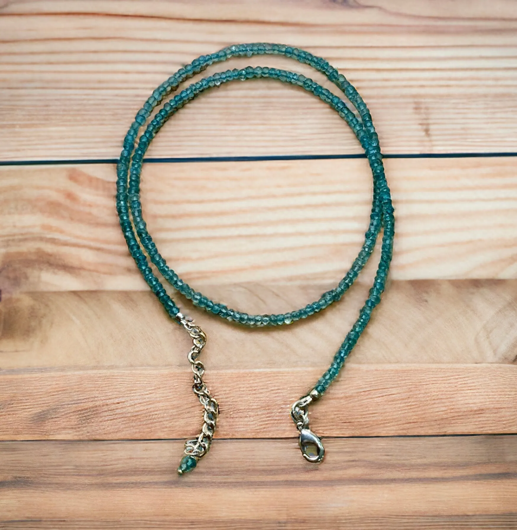 Aquamarine 3-4 mm Beaded Necklace