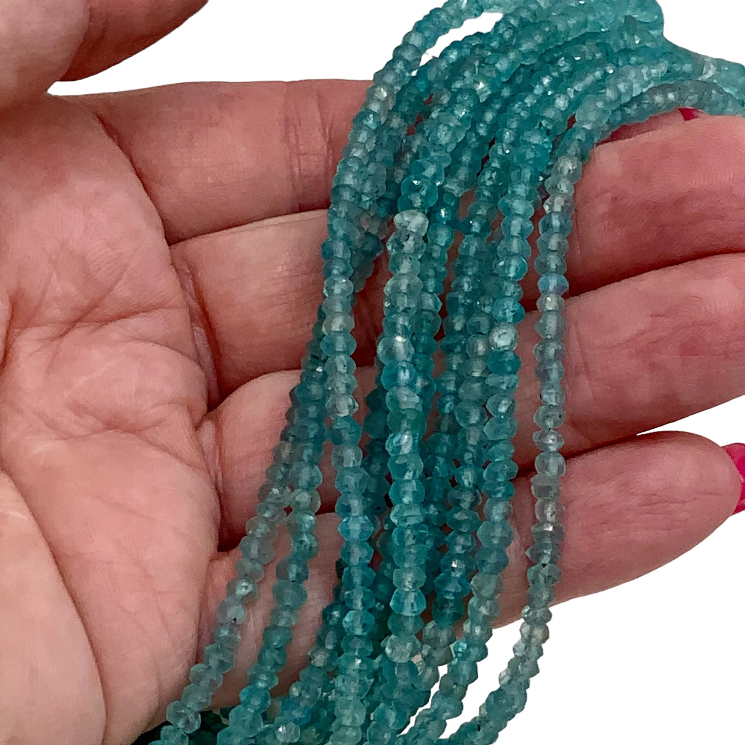 Aquamarine 3-4 mm Beaded Necklace