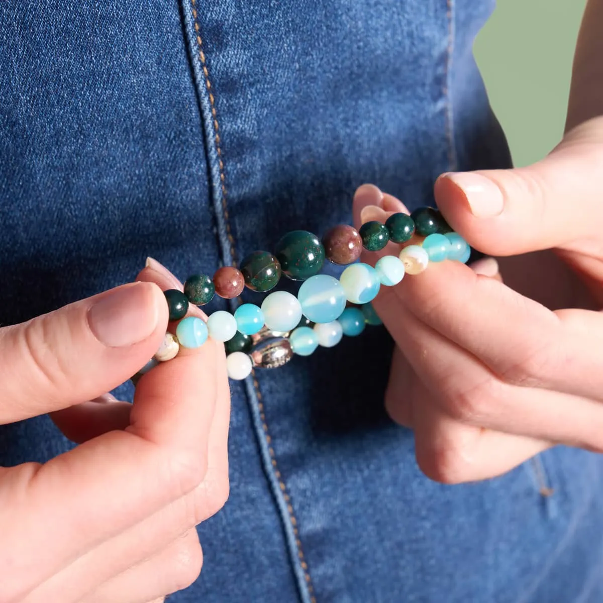 Aquamarine | .925 Sterling Silver | Gemstone Cascade Bracelet
