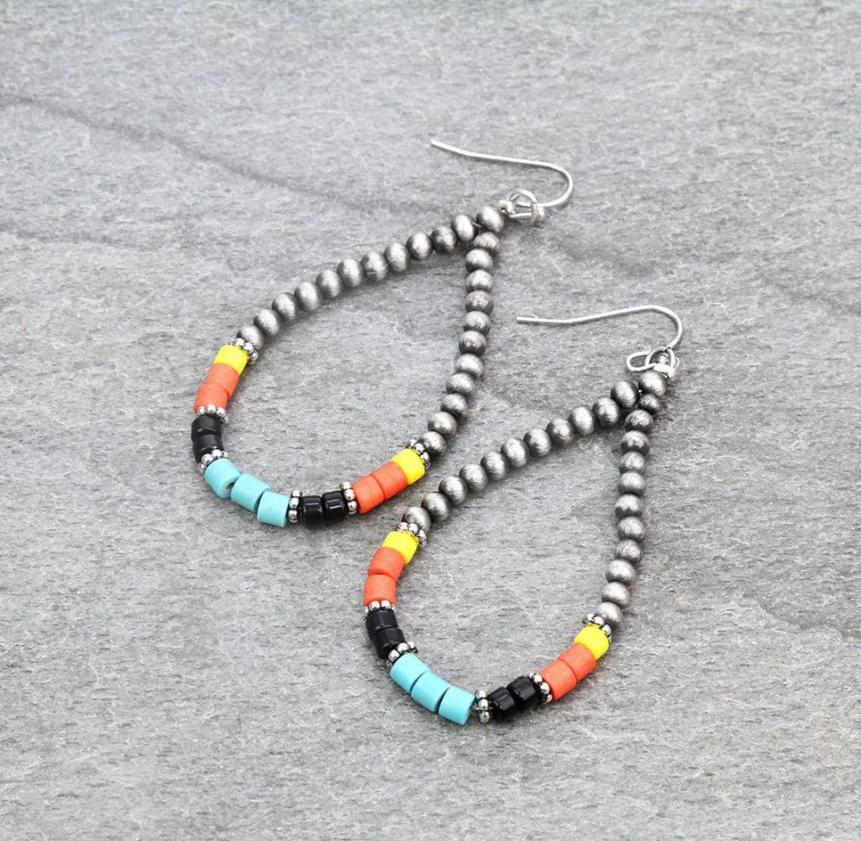 Aralia 5 Strand Fashion Beaded Varied Navajo Necklace, Earrings & Bracelet - Multi