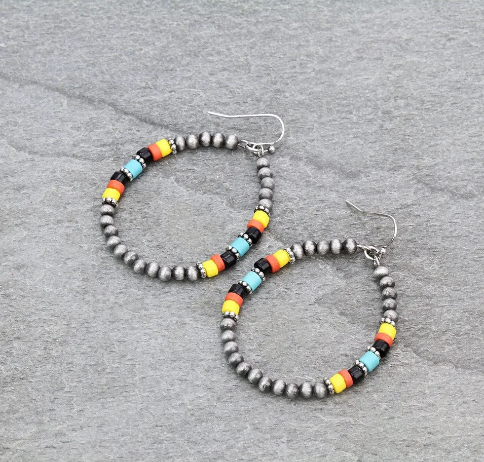 Aralia 5 Strand Fashion Beaded Varied Navajo Necklace, Earrings & Bracelet - Multi