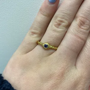 Archaic Sapphire Ring with Twisted Shank SHIPS TODAY
