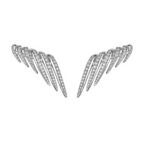 Armis Climber Stud Earrings - 18ct White Gold & Diamond Pavé