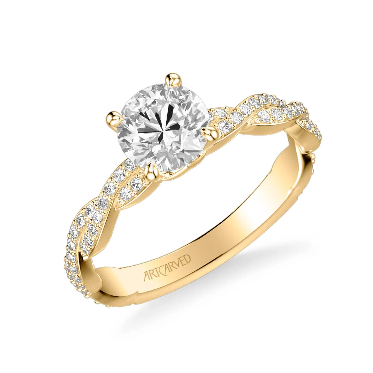 Artcarved "Madeleine" Petite Twist Diamond Engagement Ring