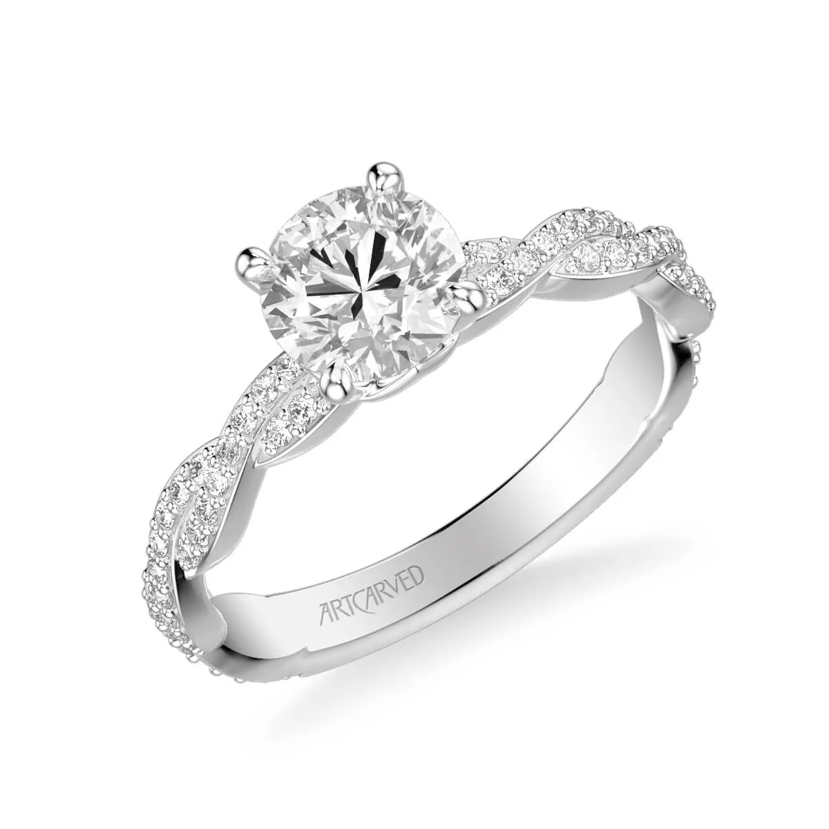 Artcarved "Madeleine" Petite Twist Diamond Engagement Ring