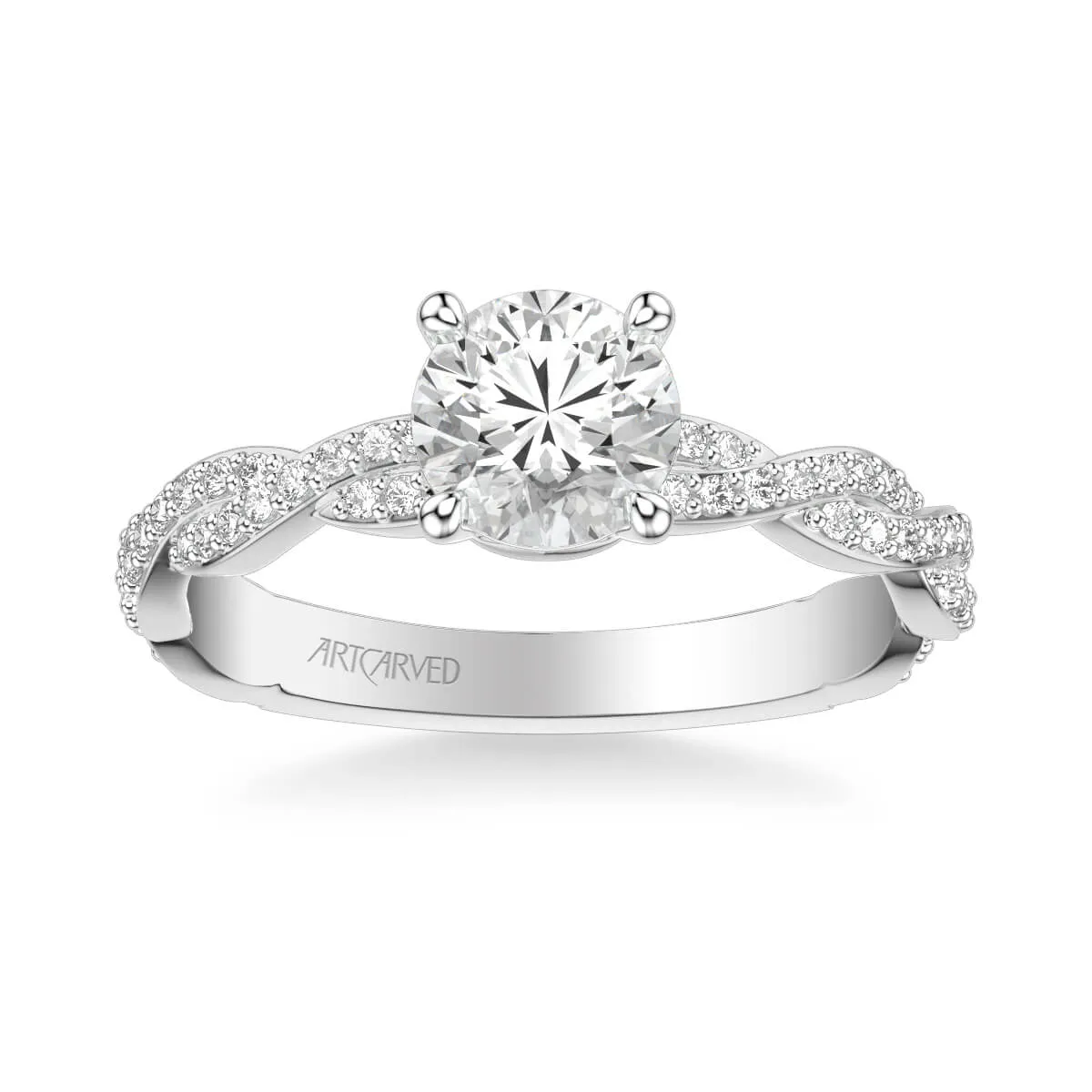 Artcarved "Madeleine" Petite Twist Diamond Engagement Ring