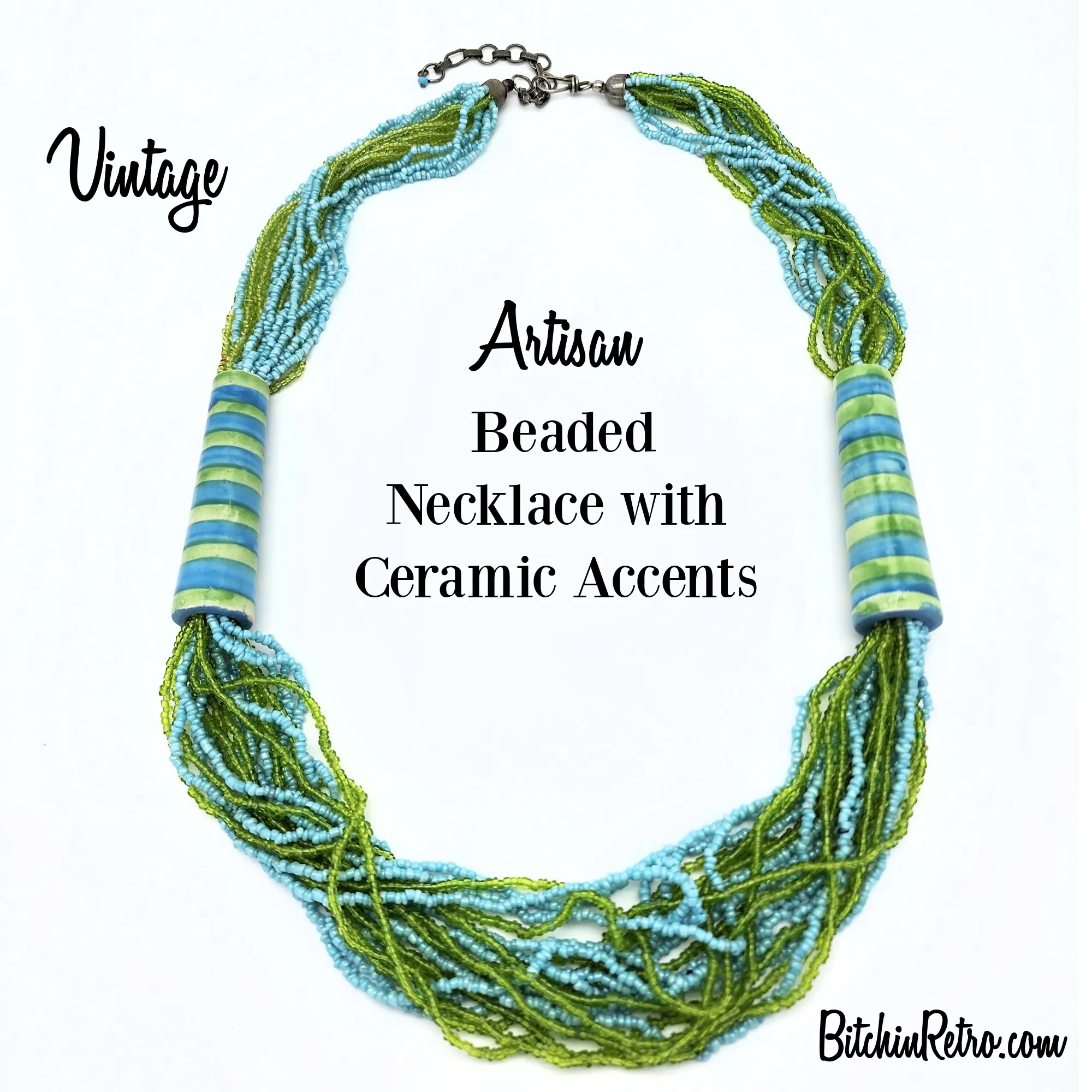 Artisan Beaded Necklace With Ceramic Focal Beads