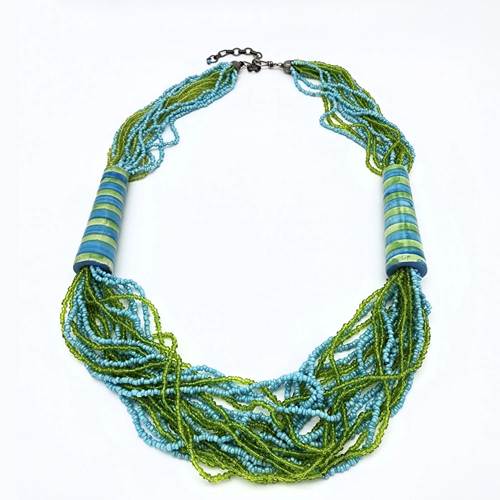 Artisan Beaded Necklace With Ceramic Focal Beads