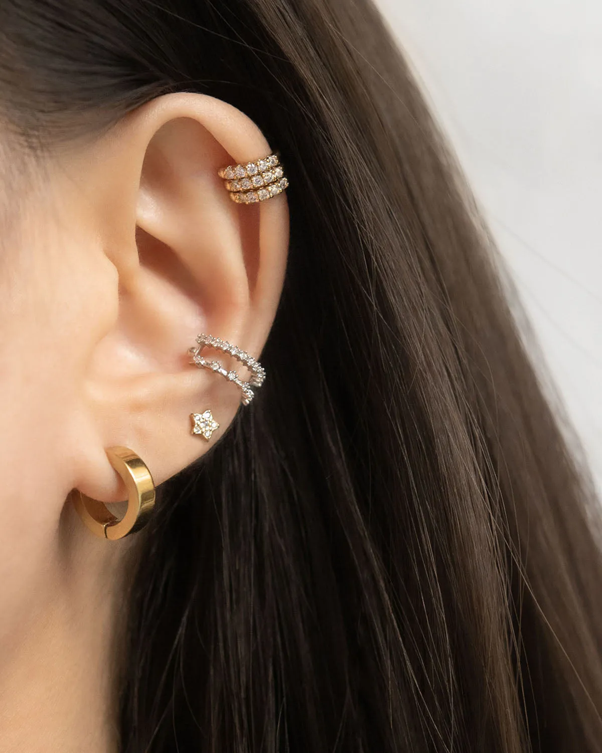 ASTRAEA Double Ear Cuffs in Silver