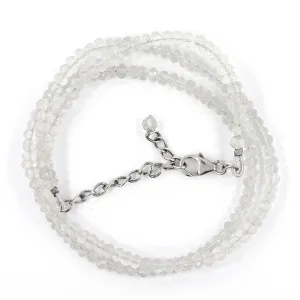 Beaded Crystal Quartz Sterling Silver Necklace Jewelry