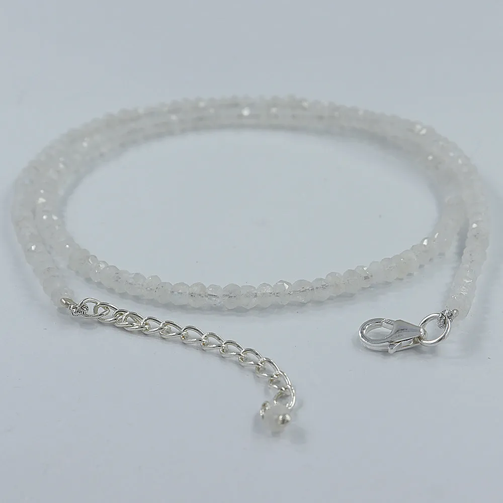 Beaded Crystal Quartz Sterling Silver Necklace Jewelry