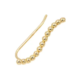 Beaded Ear Climber 14K