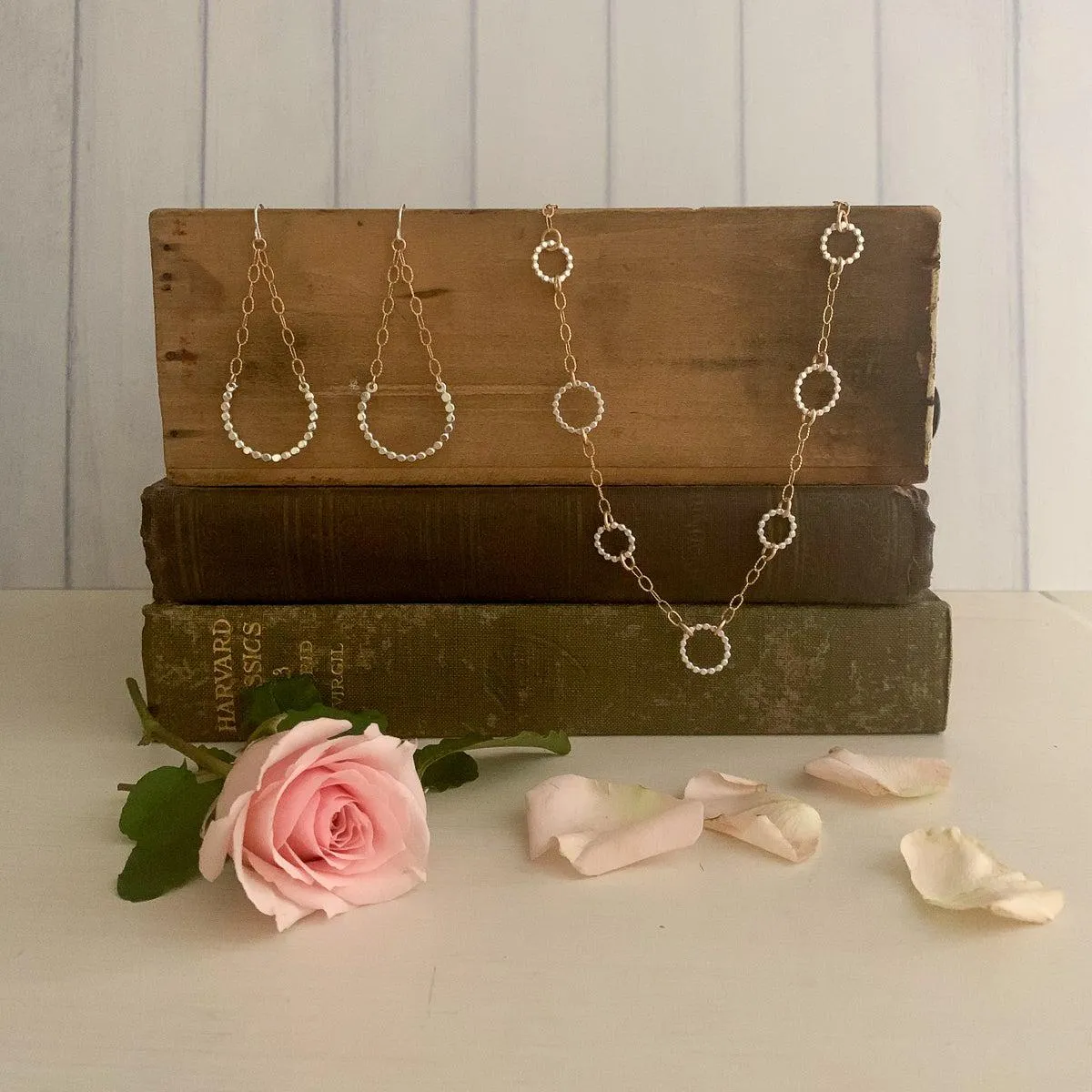 Beaded Floating Chain - mixed metals