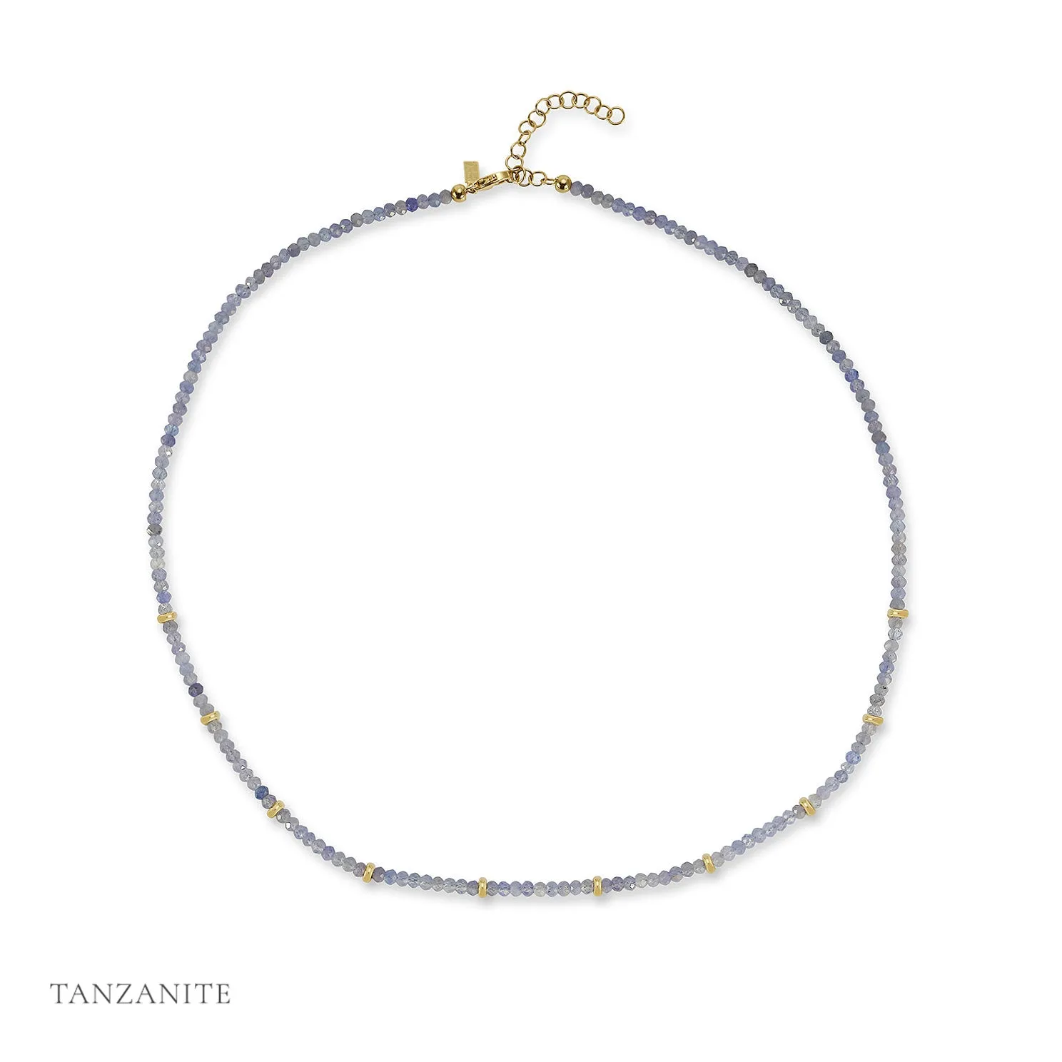 Birthstone Bead Necklace In Tanzanite
