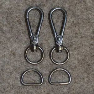 Black 1/2in Narrow Back Strap Hardware 4pc -- Decorating Diva