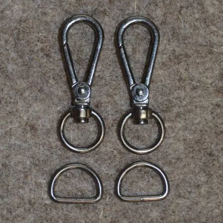 Black 1/2in Narrow Back Strap Hardware 4pc -- Decorating Diva