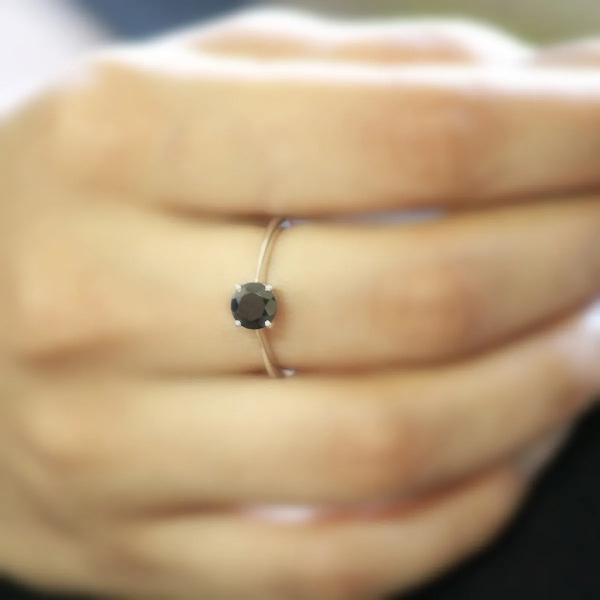 Black Onyx Stackable Ring