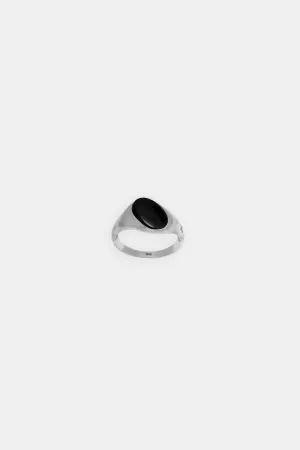 Black Onyx Twisted Signet Ring