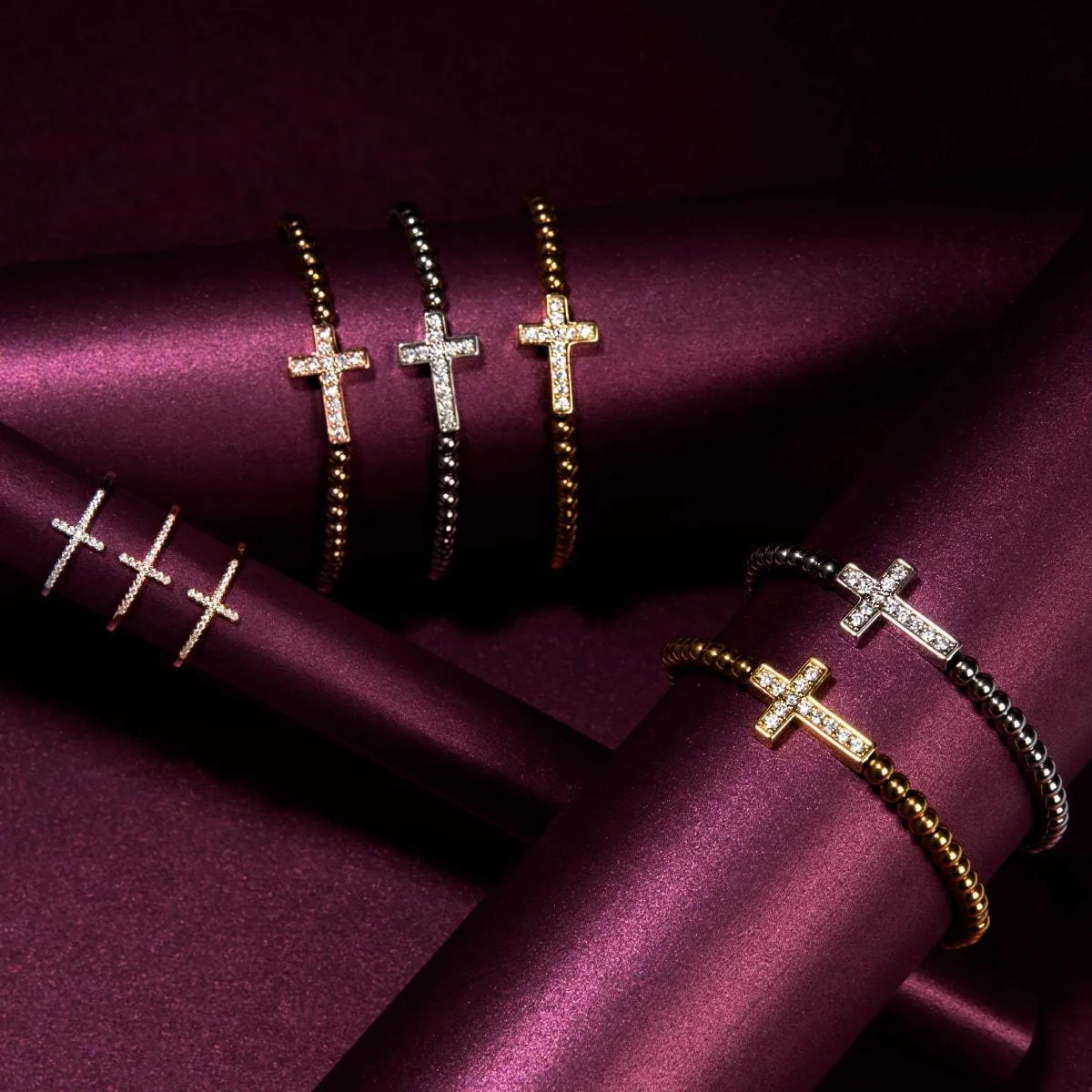 Blessed | .925 Sterling Silver | CZ Diamond Cross Bracelet
