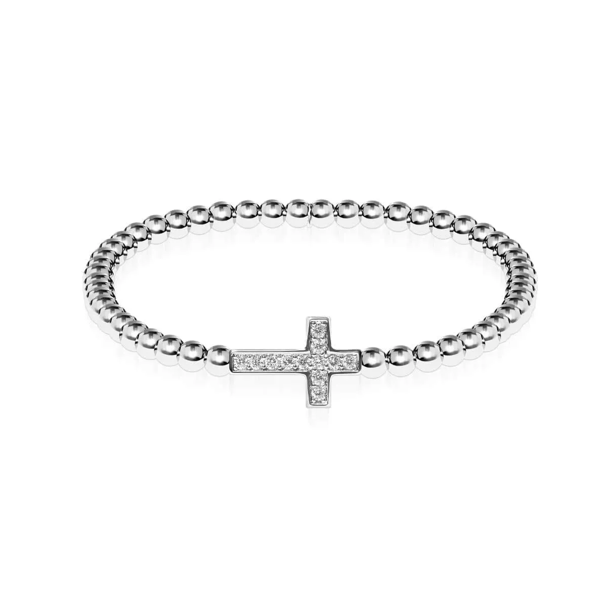 Blessed | .925 Sterling Silver | CZ Diamond Cross Bracelet