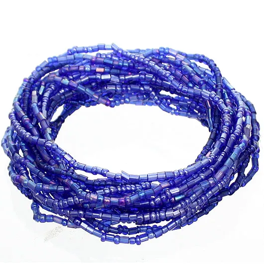 Blue Iridescent Beaded Stretch Stacked Bracelets