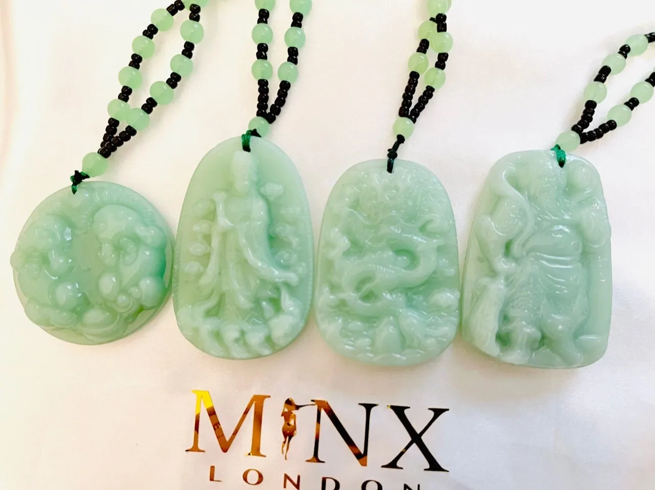 Bodhisattva Pendant  Necklace | Jade Necklace | Jadeite Necklaces | Jadeite Pendant | Goddess Necklace | Mazu Pendant | Beaded Necklace