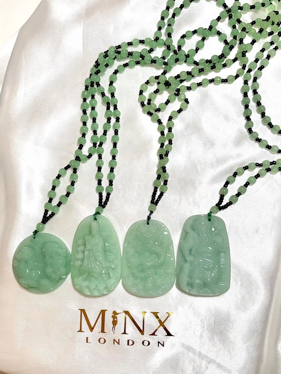 Bodhisattva Pendant  Necklace | Jade Necklace | Jadeite Necklaces | Jadeite Pendant | Goddess Necklace | Mazu Pendant | Beaded Necklace