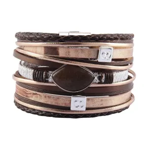 Boho Agate Multi-strand Braided Bracelet