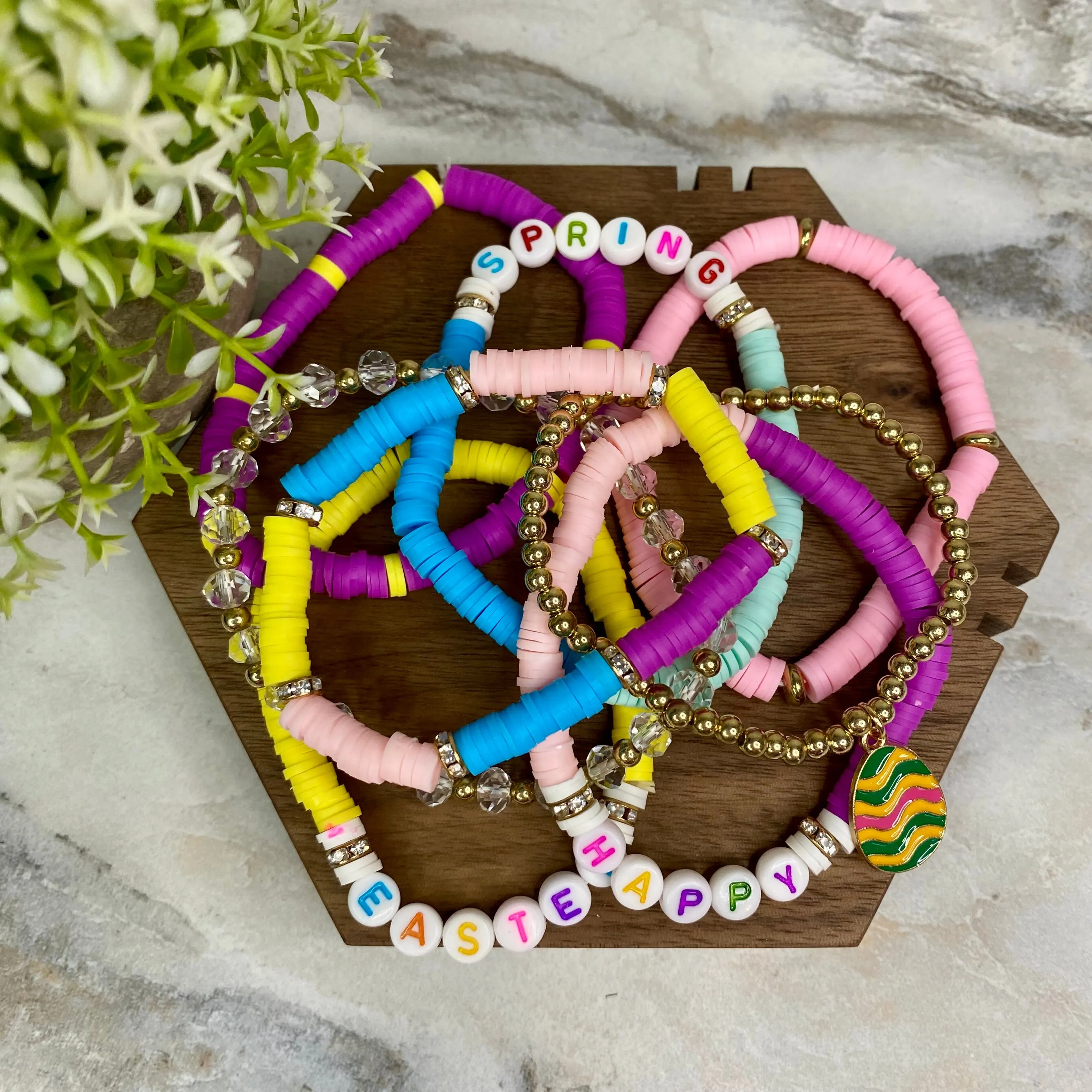 Bracelet - Clay   Bead - Easter Mix #2
