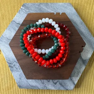 Bracelet Pack - Red   Green Bead