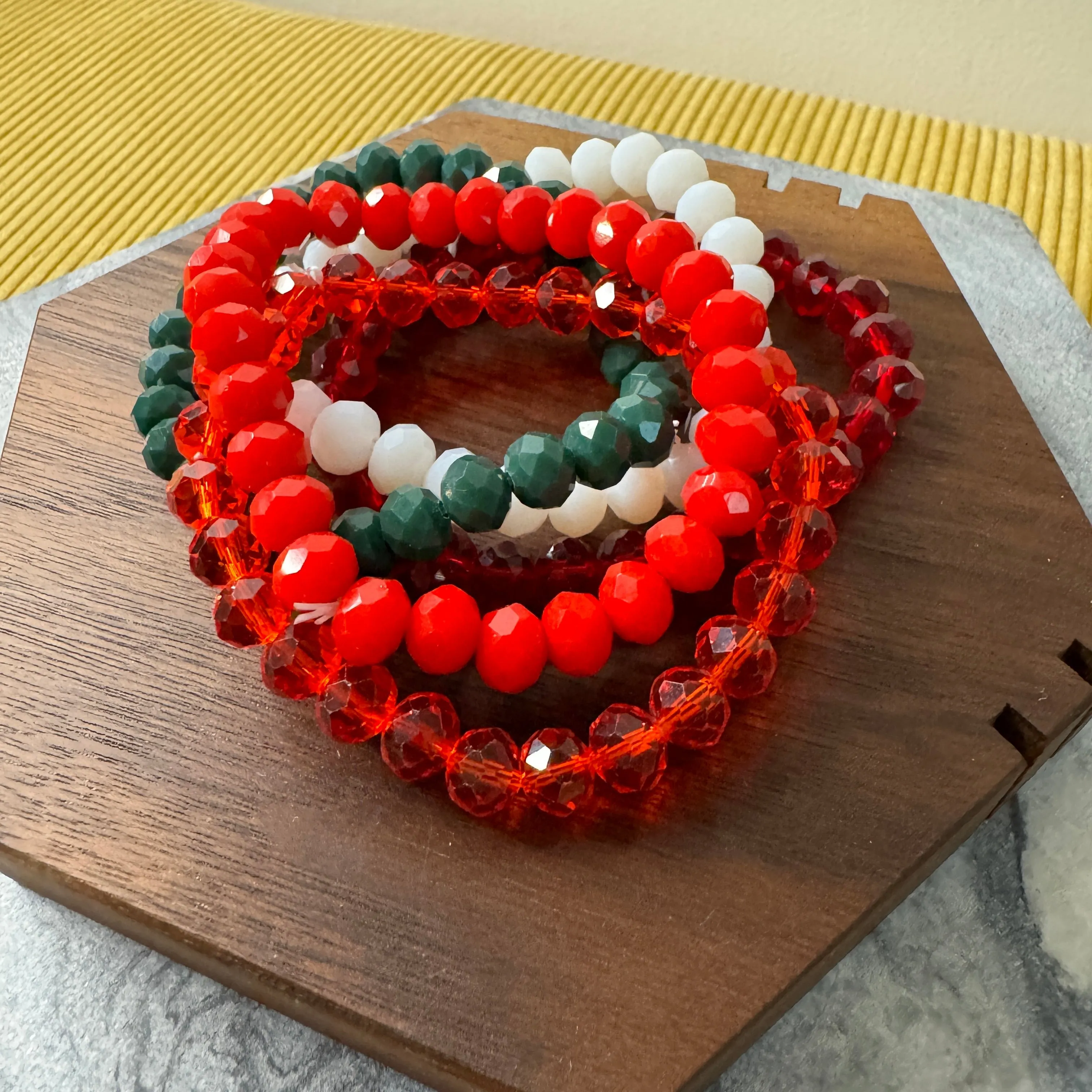 Bracelet Pack - Red   Green Bead