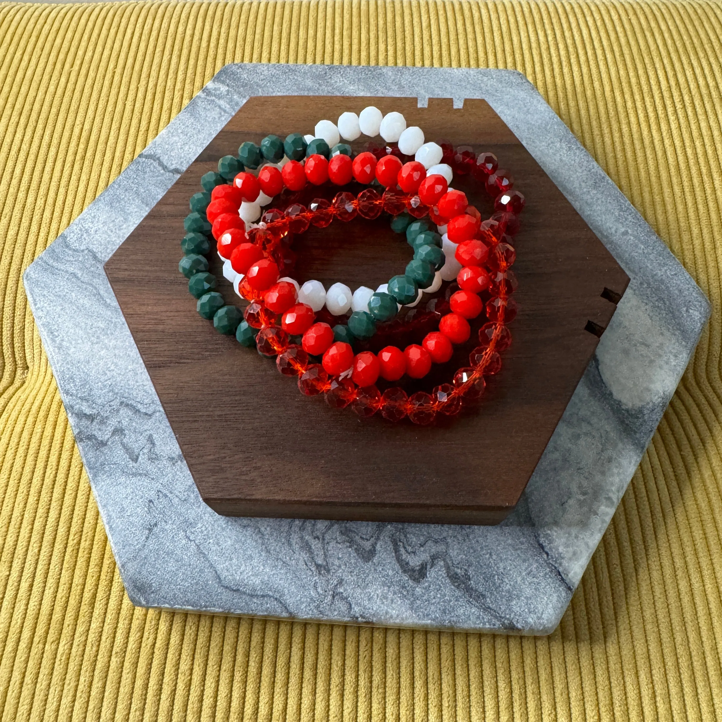 Bracelet Pack - Red   Green Bead