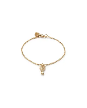 Bracelet with key charm (gold or silver)