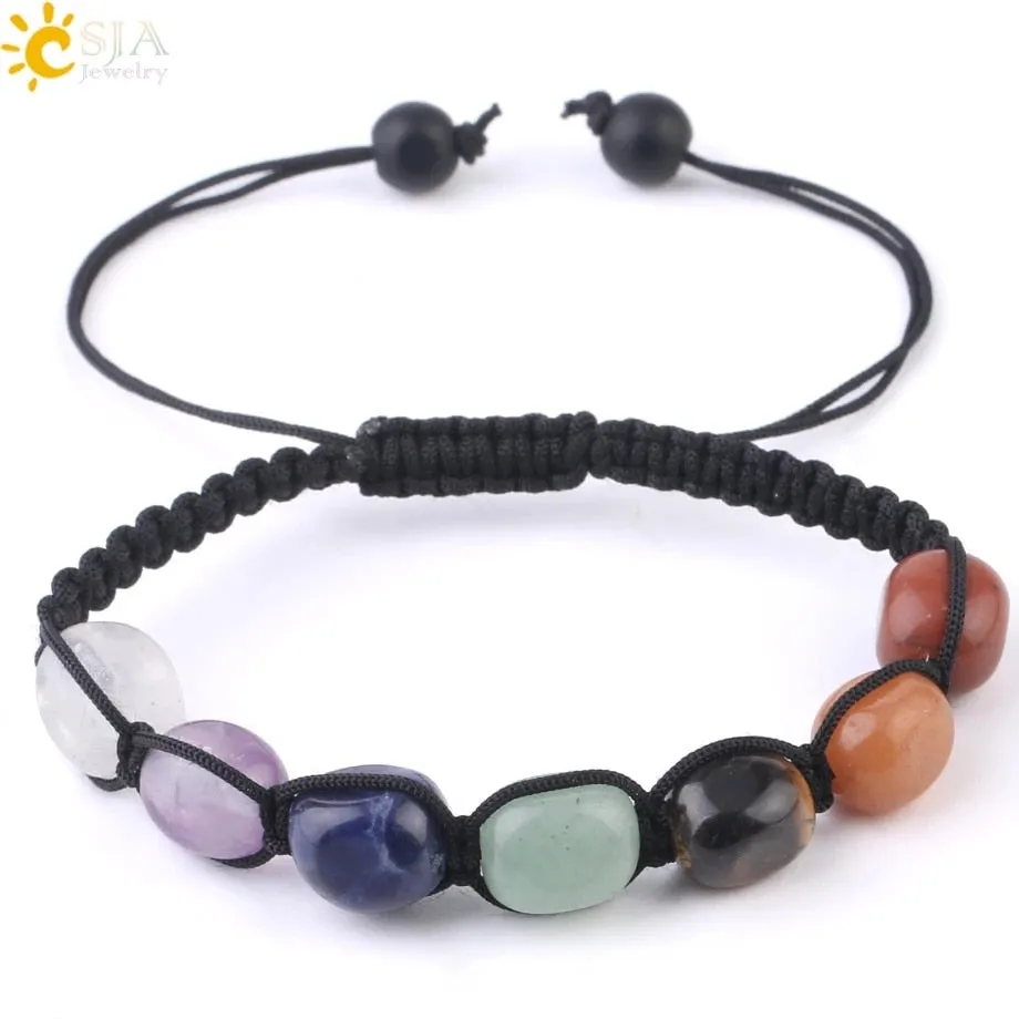 Bracelets Reiki Natural Stone Braided Women Bracelet