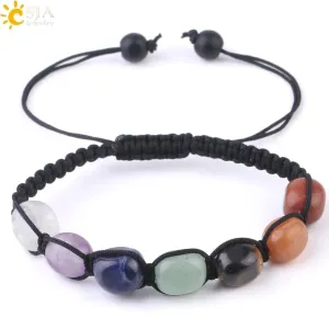Bracelets Reiki Natural Stone Braided Women Bracelet