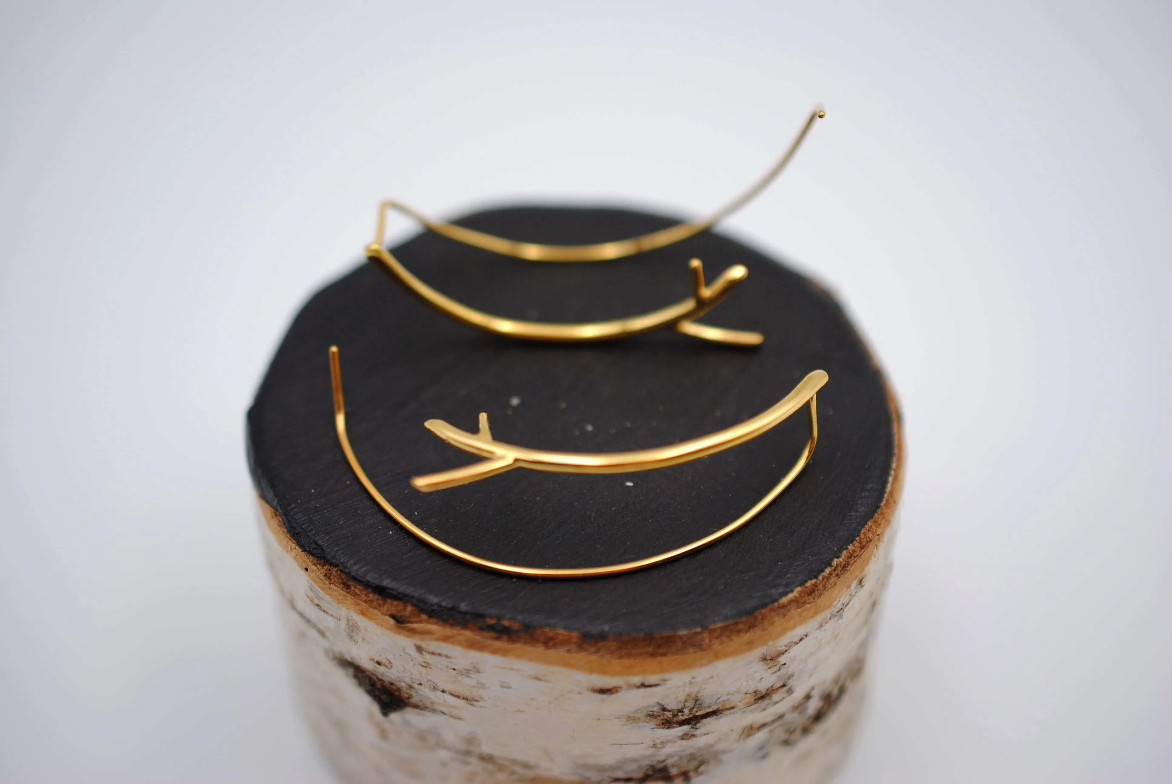 Branch Yellow Gold Roots Ear Climbers
