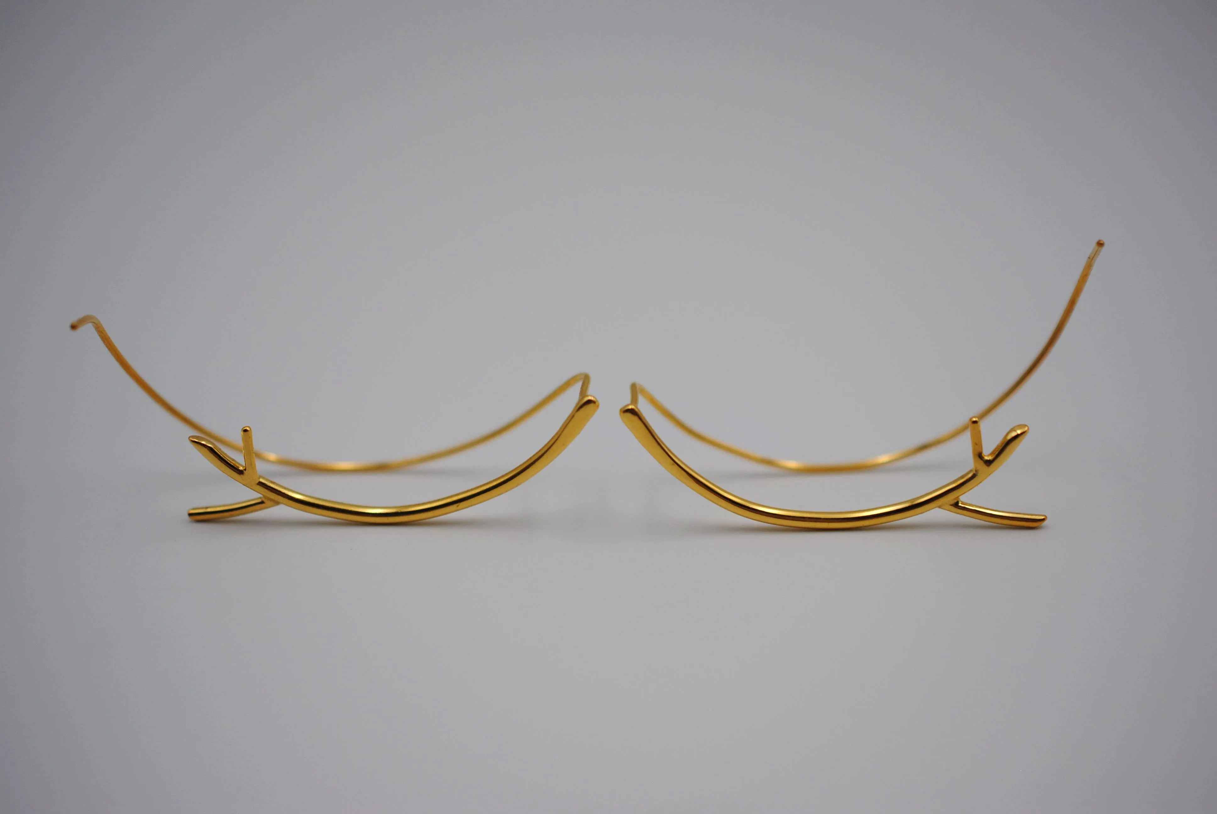 Branch Yellow Gold Roots Ear Climbers