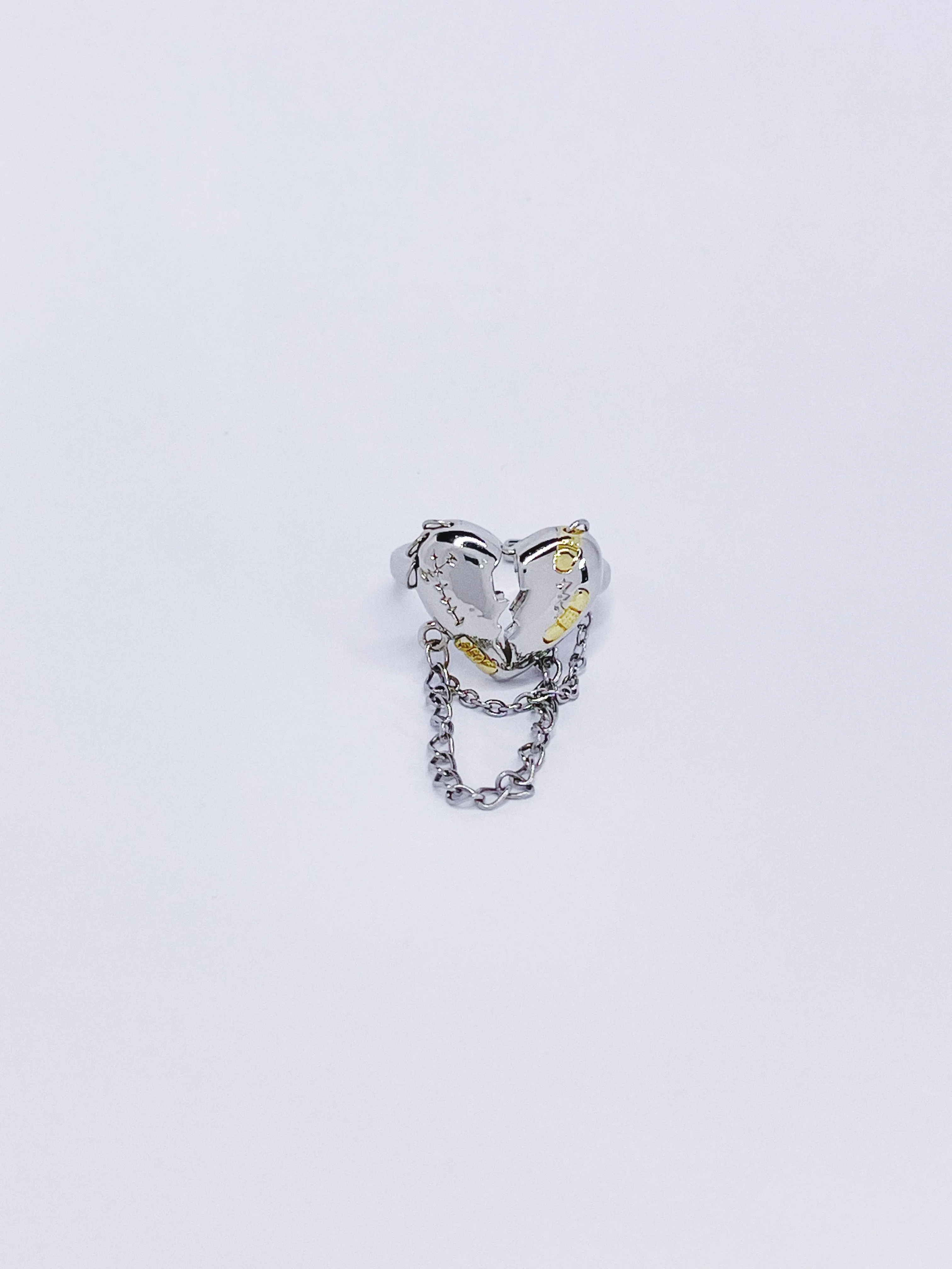 Broken Chain Heart Ring
