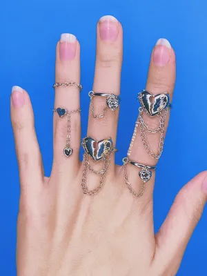 Broken Chain Heart Ring