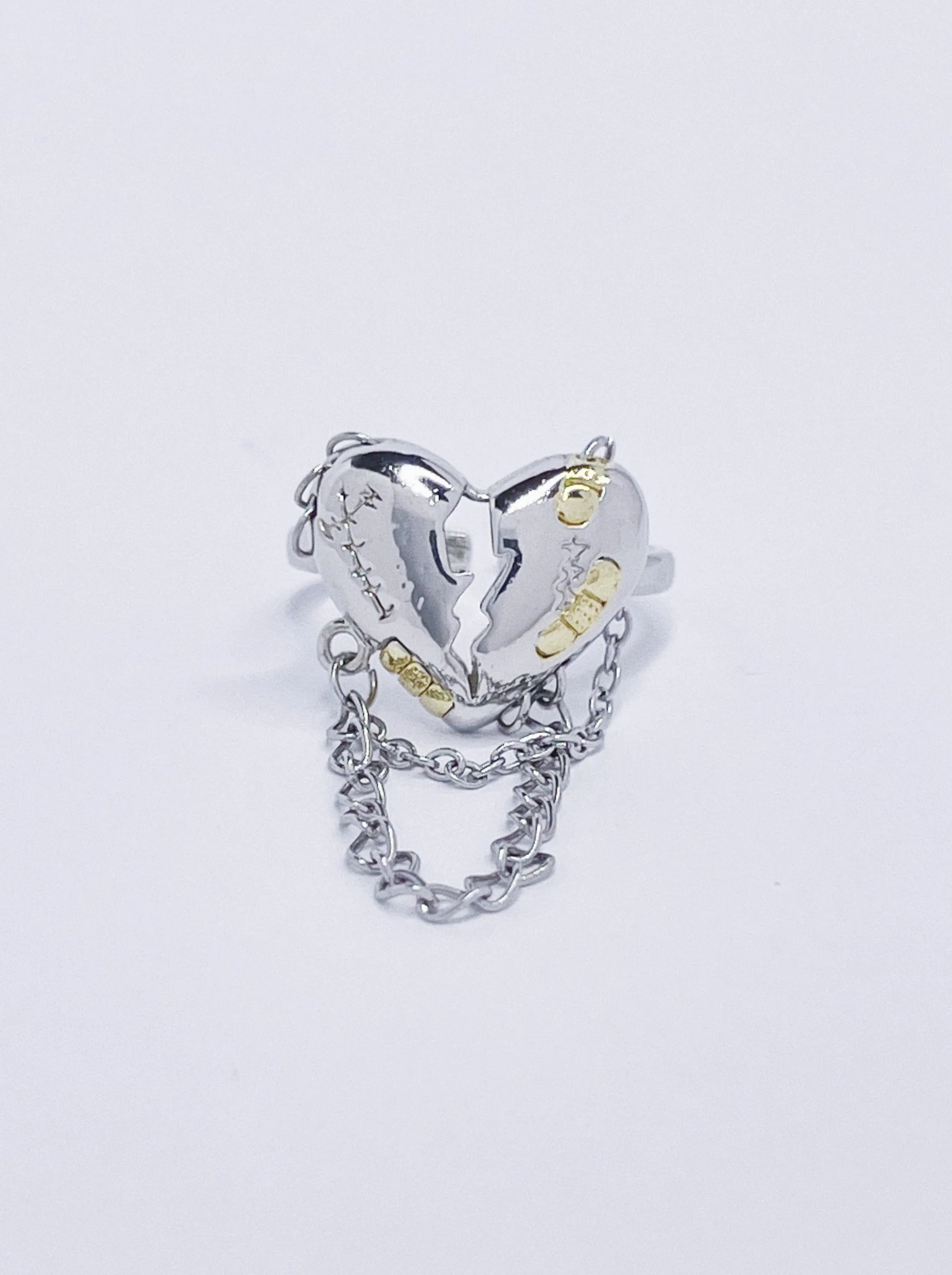 Broken Chain Heart Ring