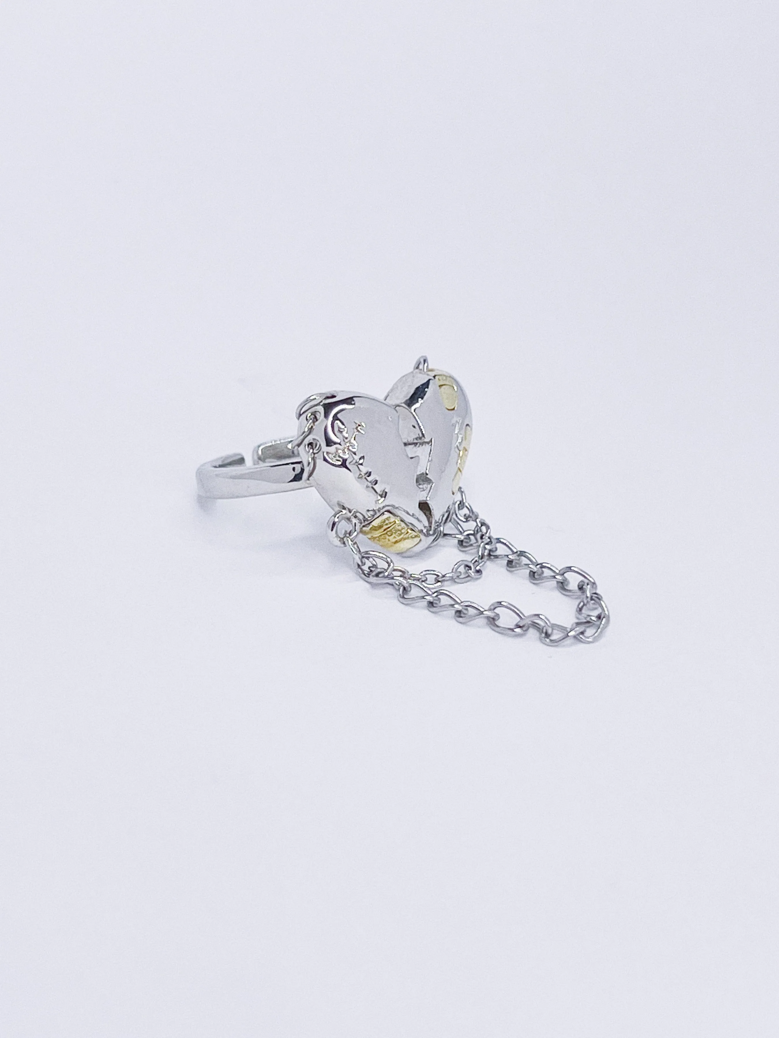Broken Chain Heart Ring