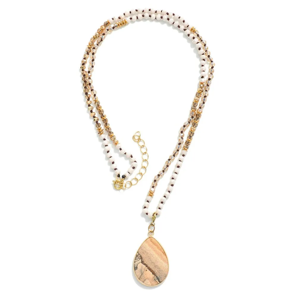 Brown Tear Drop Necklace
